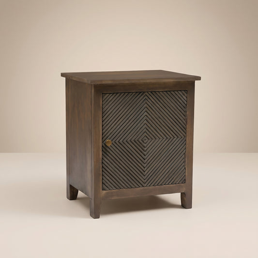 Mirova Line-Carved Bedside Table