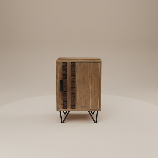 Arovan Bark-Inlay Box Bedside Table