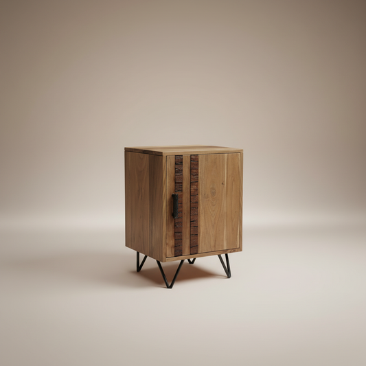 Arovan Bark-Inlay Box Bedside Table