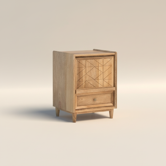 Zerik Geo-Panel Bedside Table