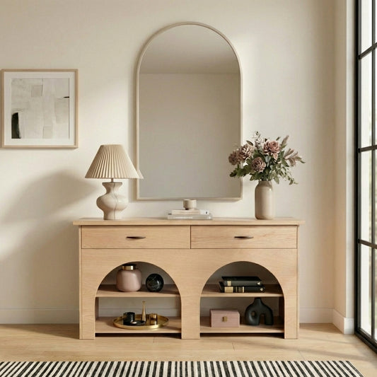 Arcvale Dual-Arch Storage Console Table