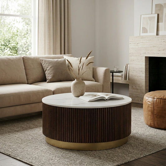 Aurelia Fluted Marble Coffee Table