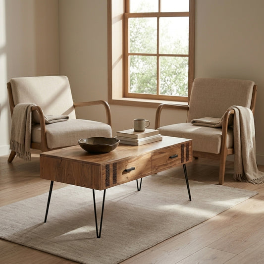 Arovan Bark-Inlay Coffee Table