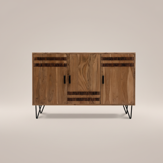 Arovan Bark-Inlay Three Door Sideboard