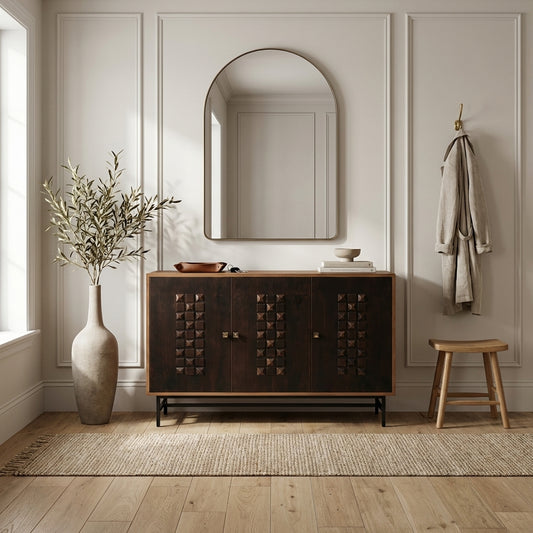 Orvani Diamond-Face Three Door Sideboard