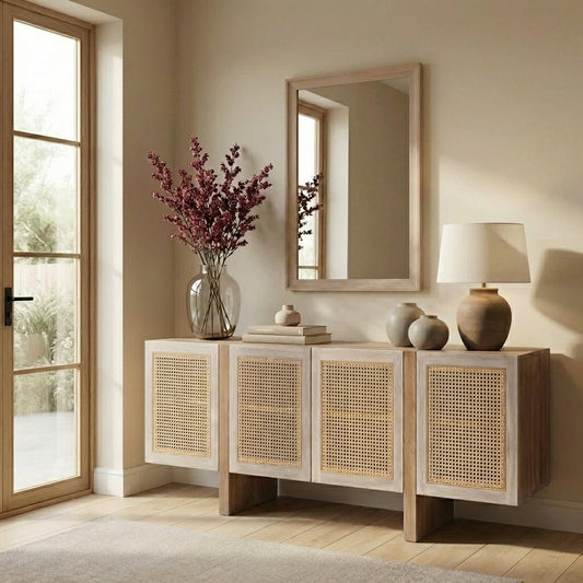 Tressel Rattan Four Door Sideboard