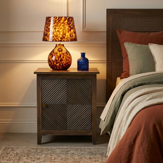 Mirova Line-Carved Bedside Table
