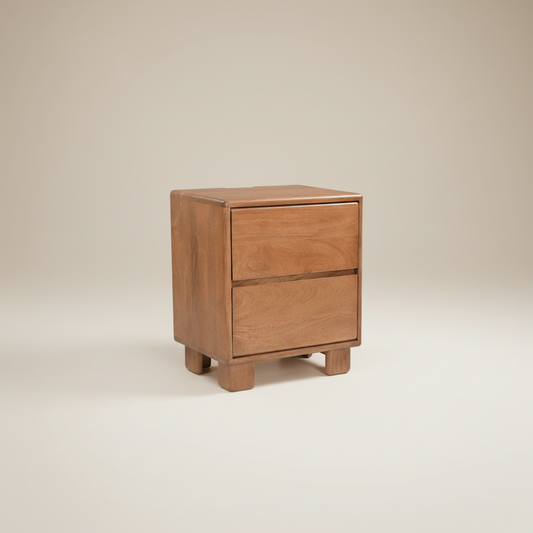 Aarv Plinth Dual Drawer Bedside Table