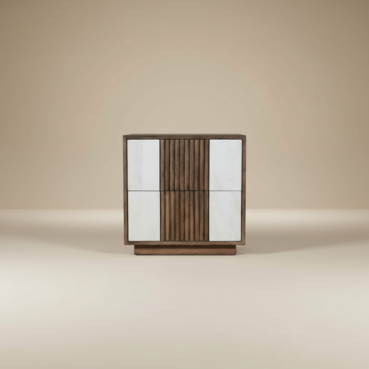 Virel Axis Dual Panel Bedside Table