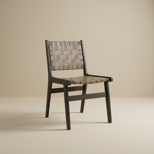 TESSARO Leather Weave Chair
