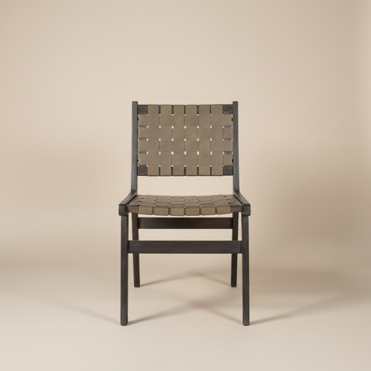 TESSARO Leather Weave Chair