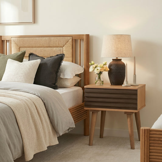 Ruvo Fluted Drawer Bedside Table