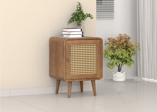 Rivaro Enclosed Cane Cabinet Bedside Table