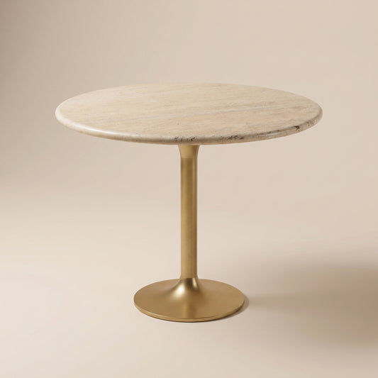 VELTARO Travertine Pedestal Table