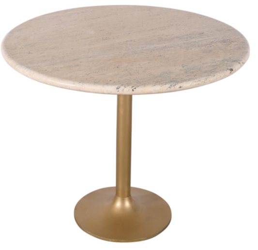 VELTARO Travertine Pedestal Table