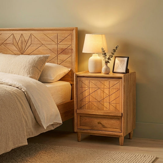Zerik Geo-Panel Bedside Table