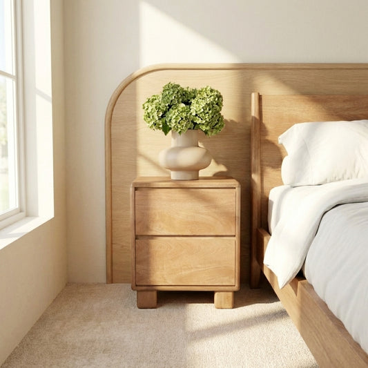 Aarv Plinth Dual Drawer  Bedside Table