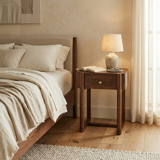 Averin Pillared Frame  Bedside Table