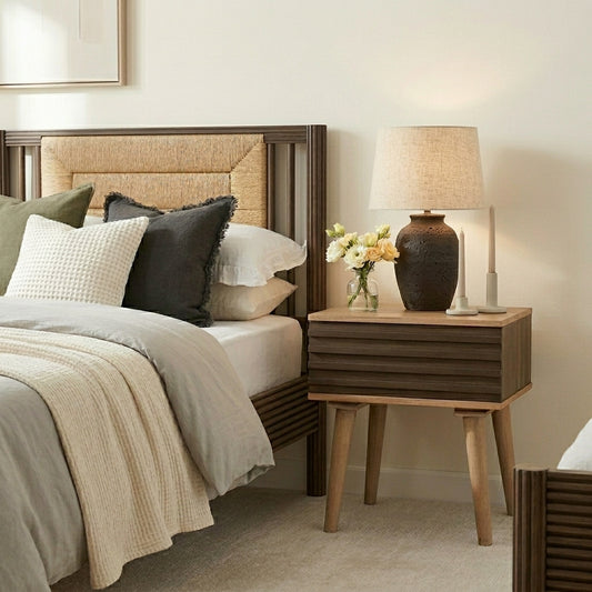 Ruvo Fluted Drawer Bedside Table