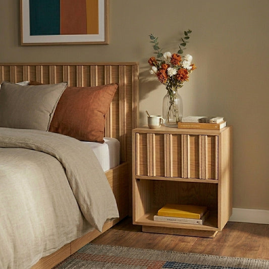 Virel Fluted Frame Bedside Table