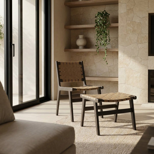 TESSARO Leather Weave Chair