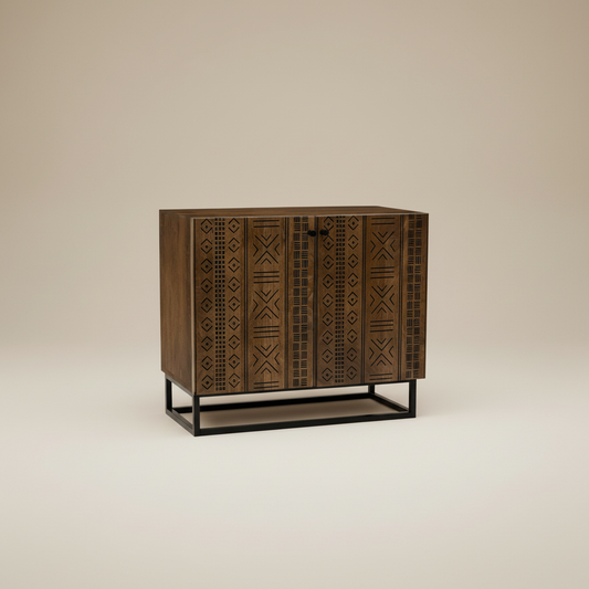 Zubari Tabwa Carved Two Door Sideboard
