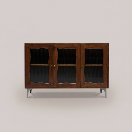 Velora Fluted Glass Three Door Sideboard
