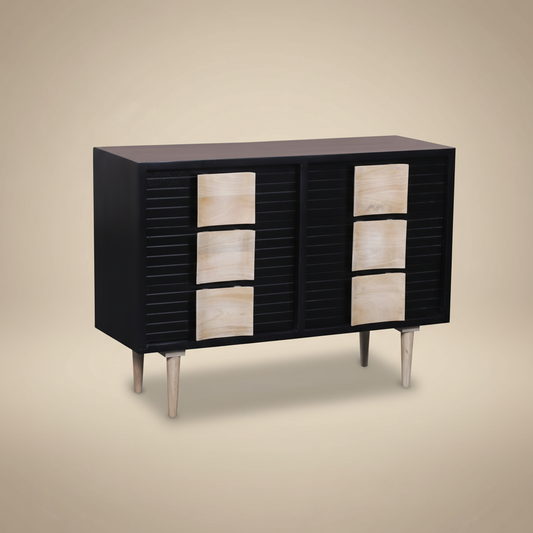Noirva Contrast Six-Drawer Sideboard