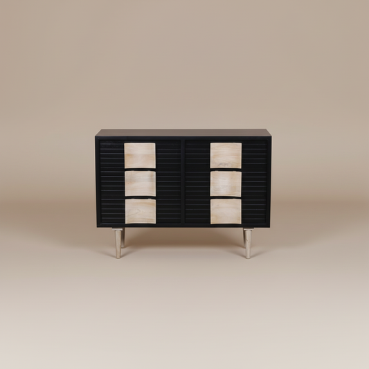 Noirva Contrast Six-Drawer Sideboard