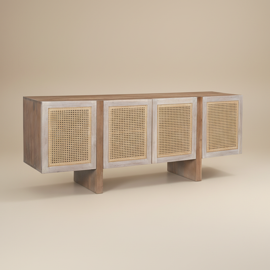 Tressel Rattan Four Door Sideboard