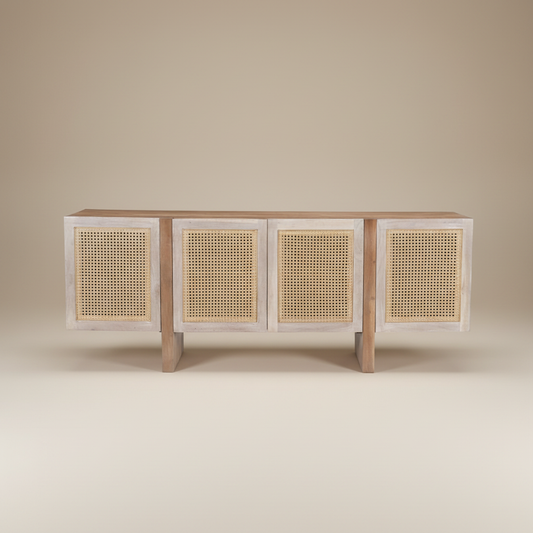 Tressel Rattan Four Door Sideboard