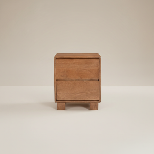 Aarv Plinth Dual Drawer  Bedside Table